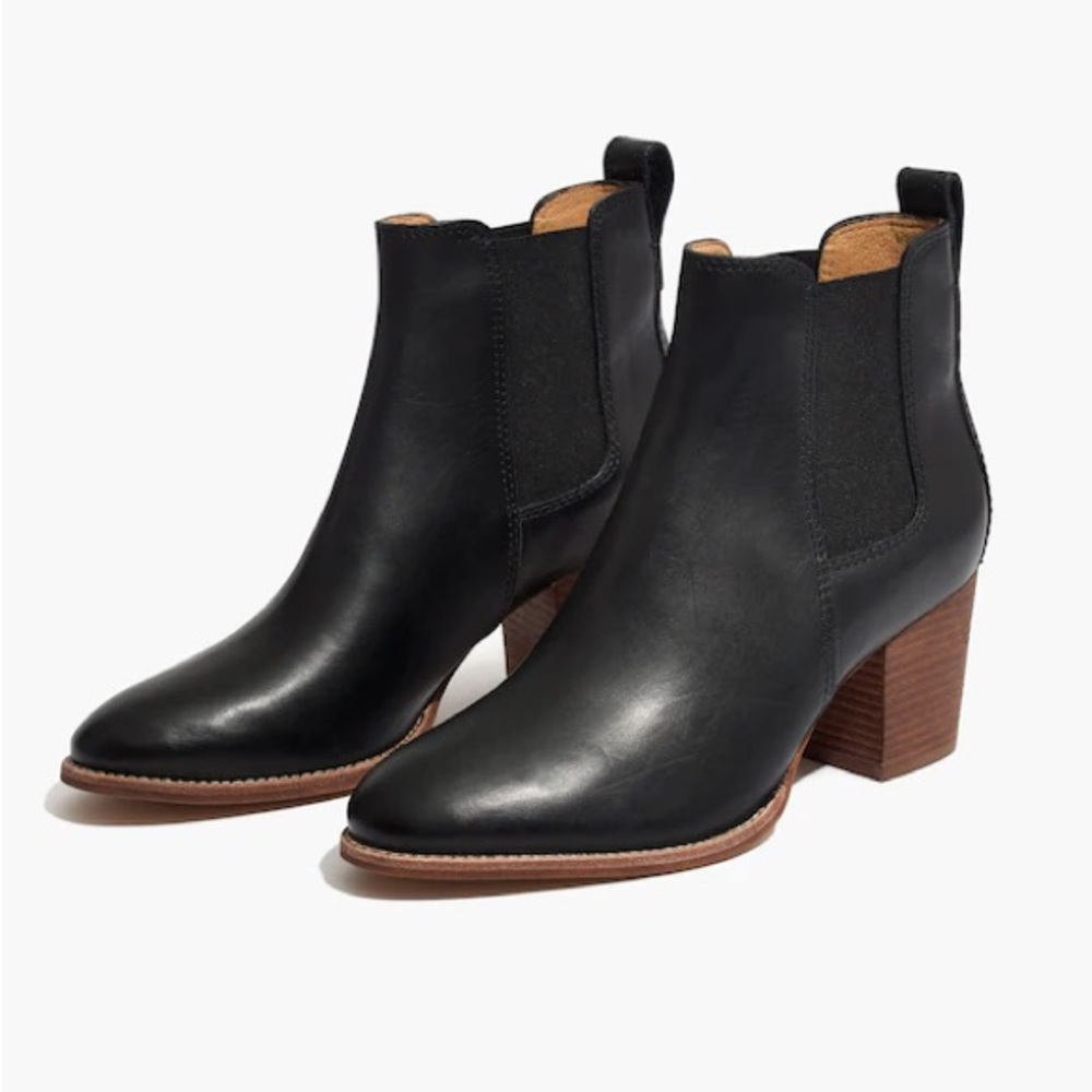 Madewell The Regan Boot Black Leather Ankle Boots 7.5
